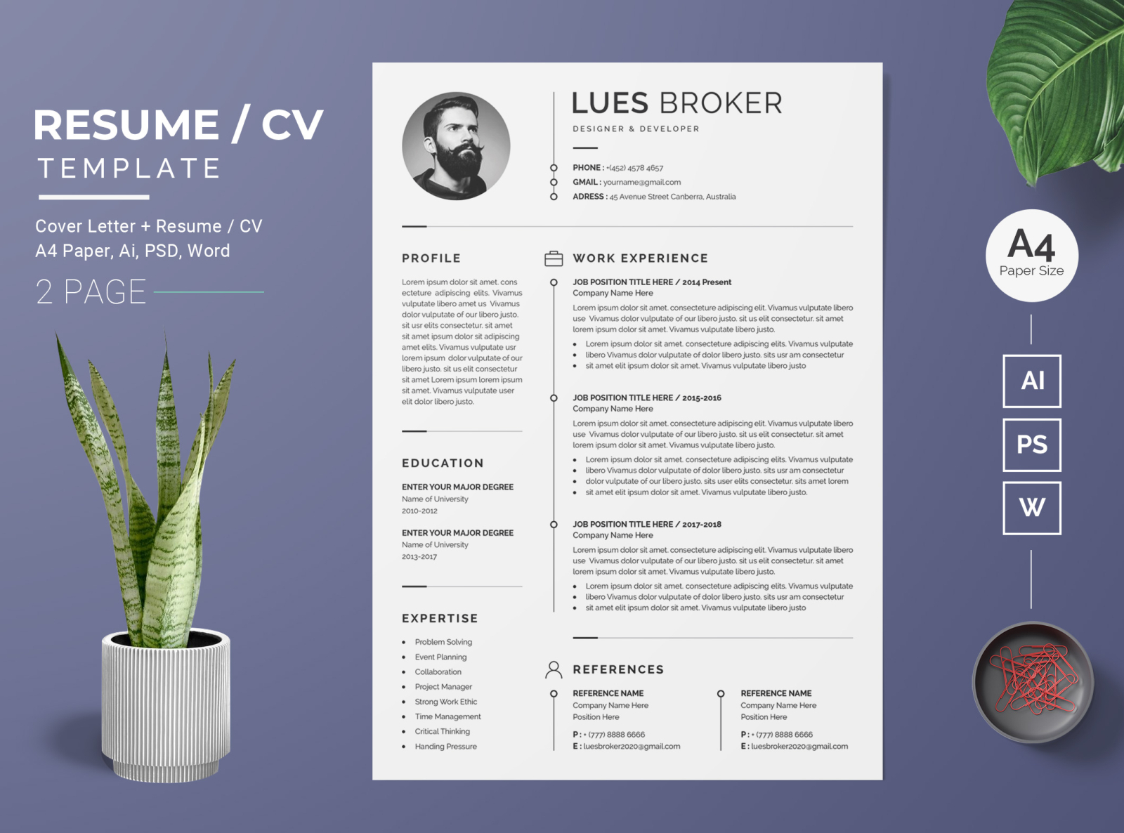 Resume/CV Template-09 by BdThemes on Dribbble