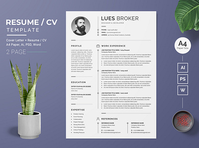 Resume/CV Template-09 cover letter cv design graphic design modern design resume