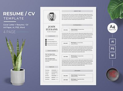 Resume/CV Template-10 cover letter cv resume