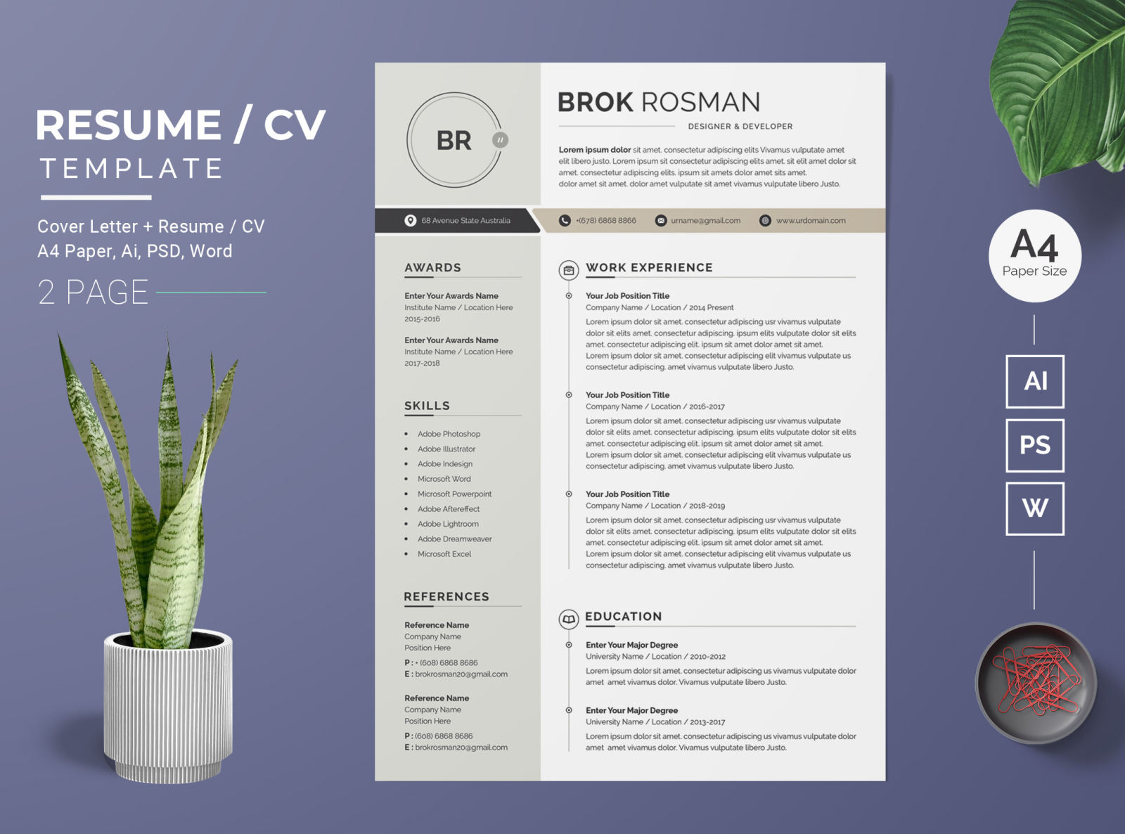 Resume/CV Template-12 by BdThemes on Dribbble