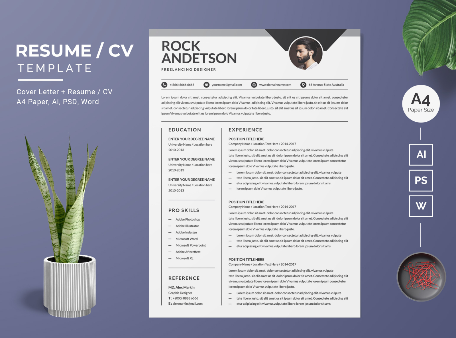 Resume/CV Template-16 by BdThemes on Dribbble