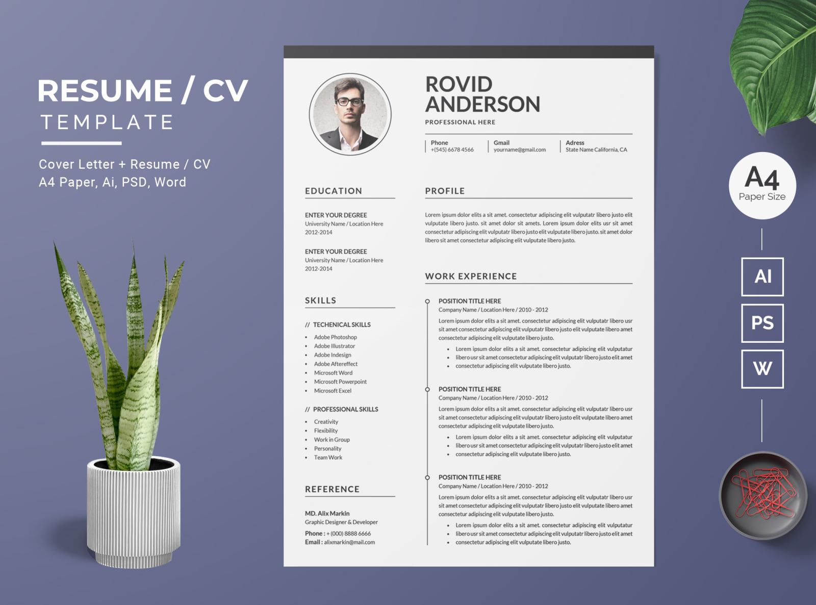 Resume/CV Template-18 by BdThemes on Dribbble