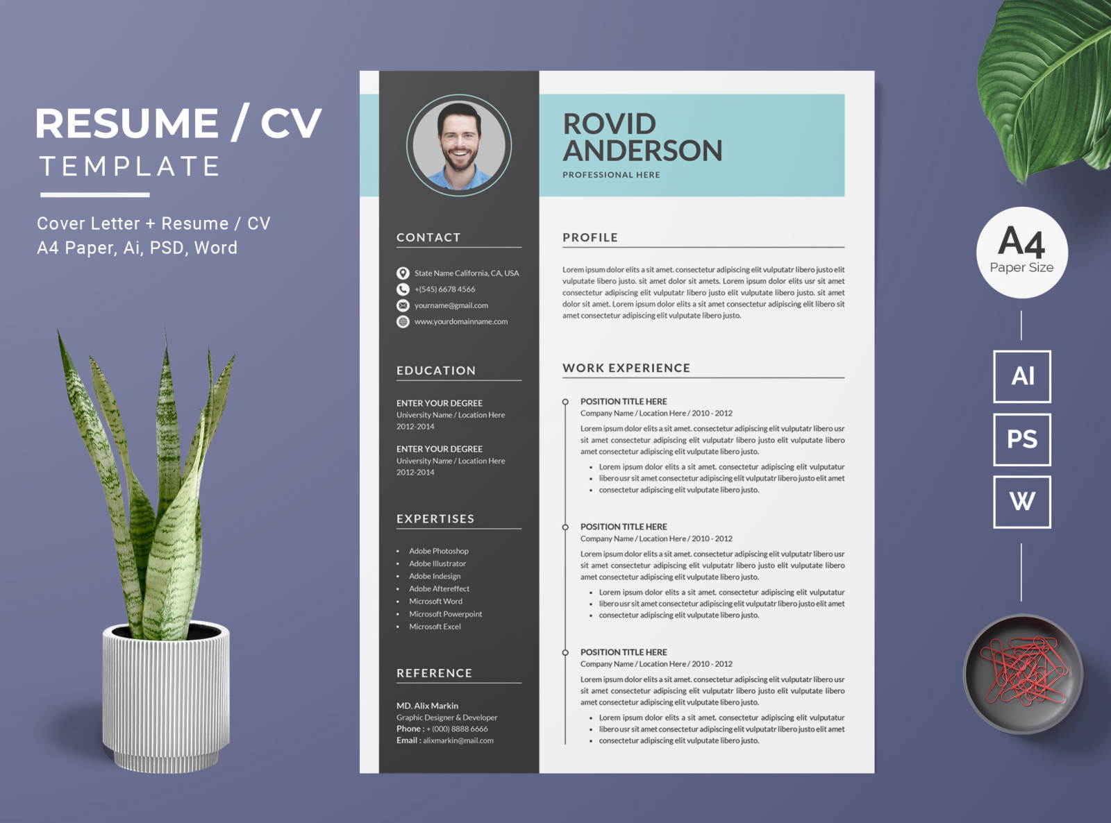 Resume/CV Template-19 by BdThemes on Dribbble