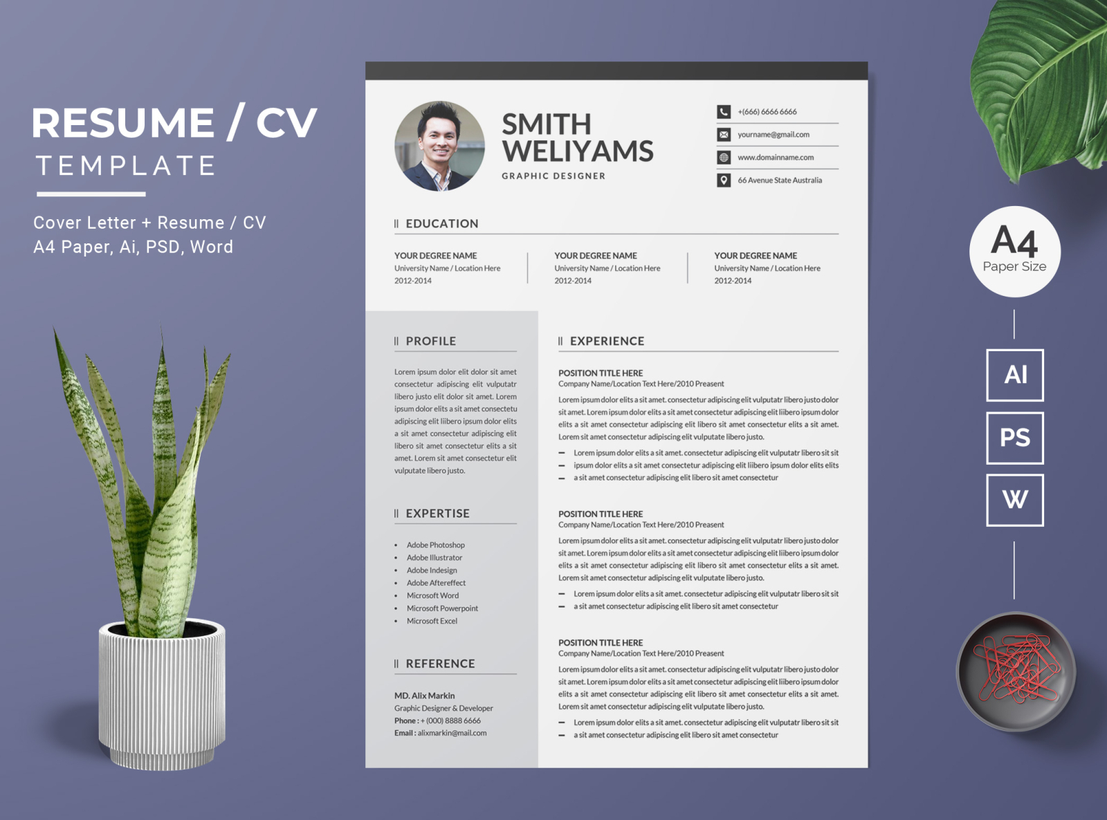 Resume/CV Template-24 by BdThemes on Dribbble