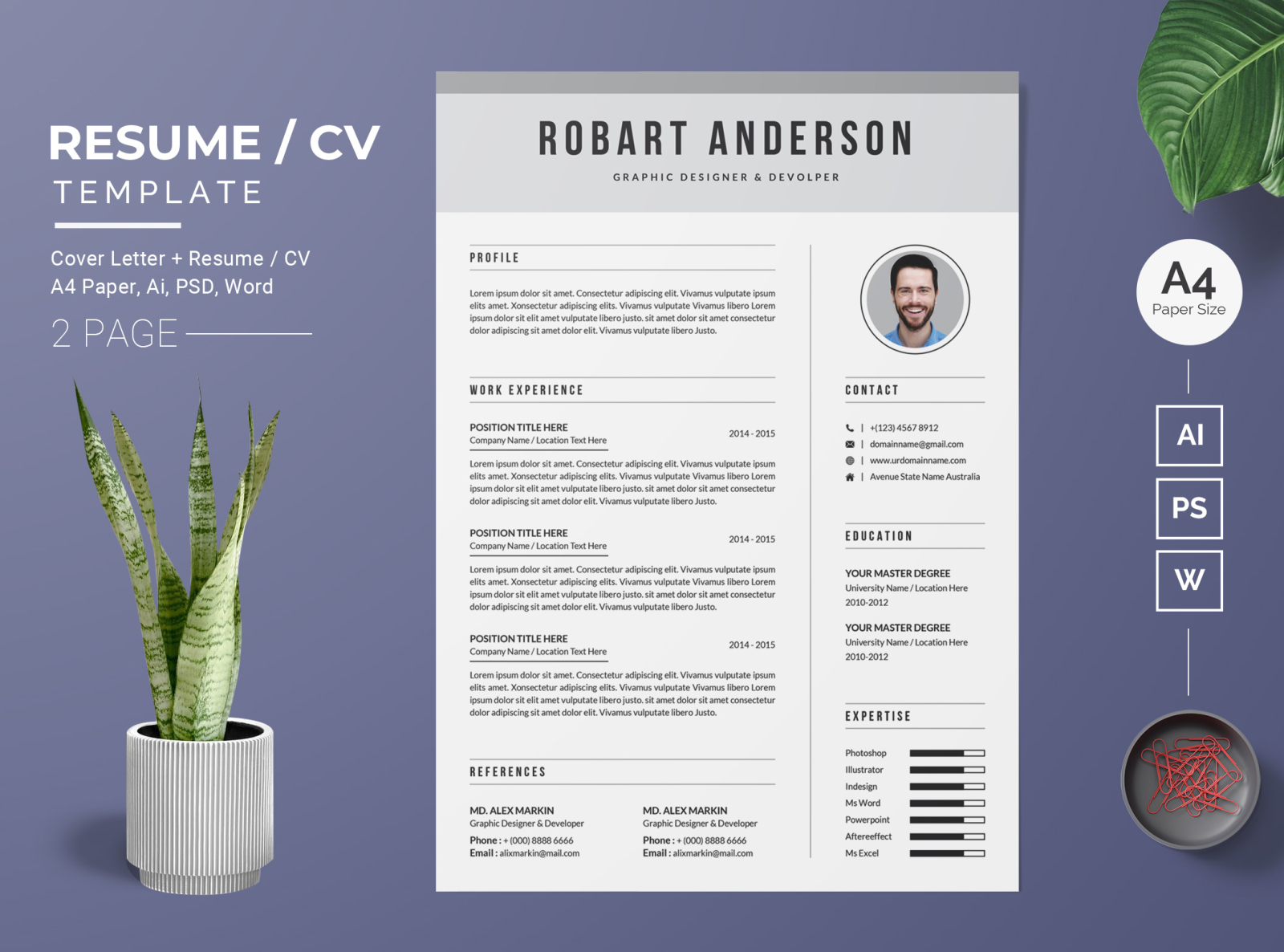 Resume/CV Template-32 by BdThemes on Dribbble