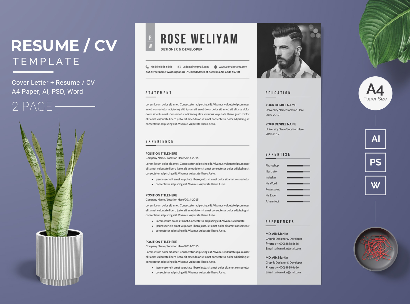 Resume/CV Template-38 by BdThemes on Dribbble