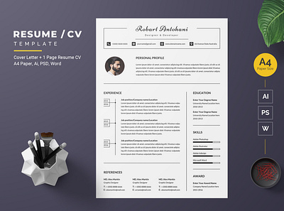 Resume/CV Template-42 cv flat design modern design professional design resume