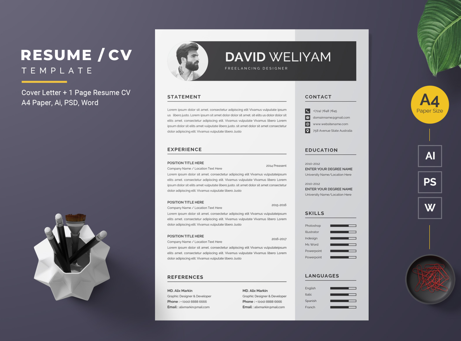 Resume/CV Template-43 by BdThemes on Dribbble