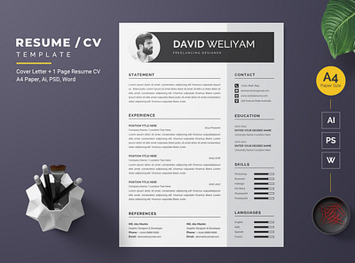 Resume/CV Template-43 cv flat design modern design professional design resume