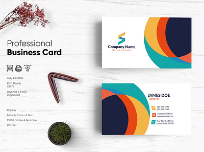 Modern Visiting Card Design-66 flat design modern design professional business card professional design visiting card visiting card design visitingcard