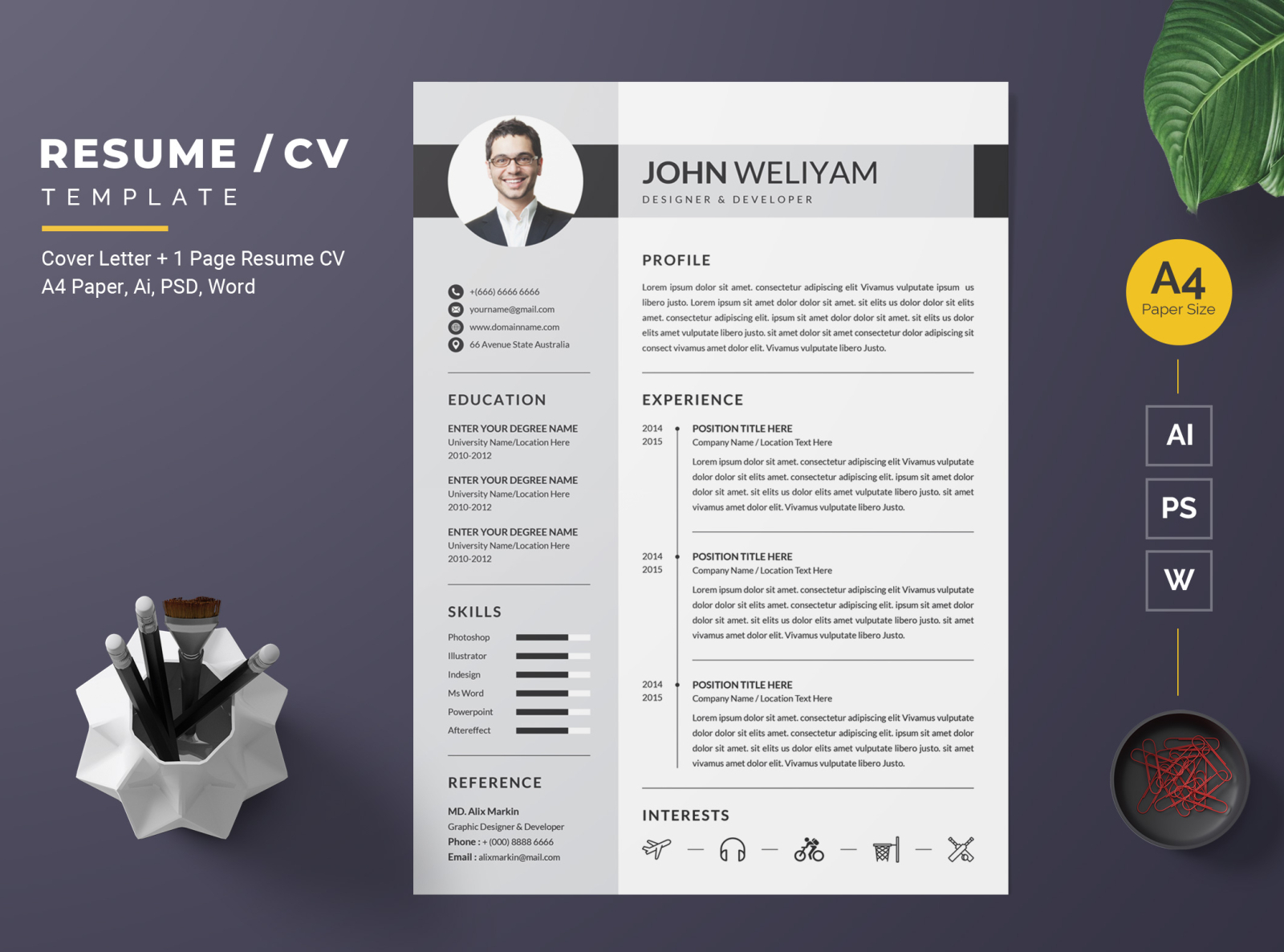 Modern Resume-07 by BdThemes on Dribbble