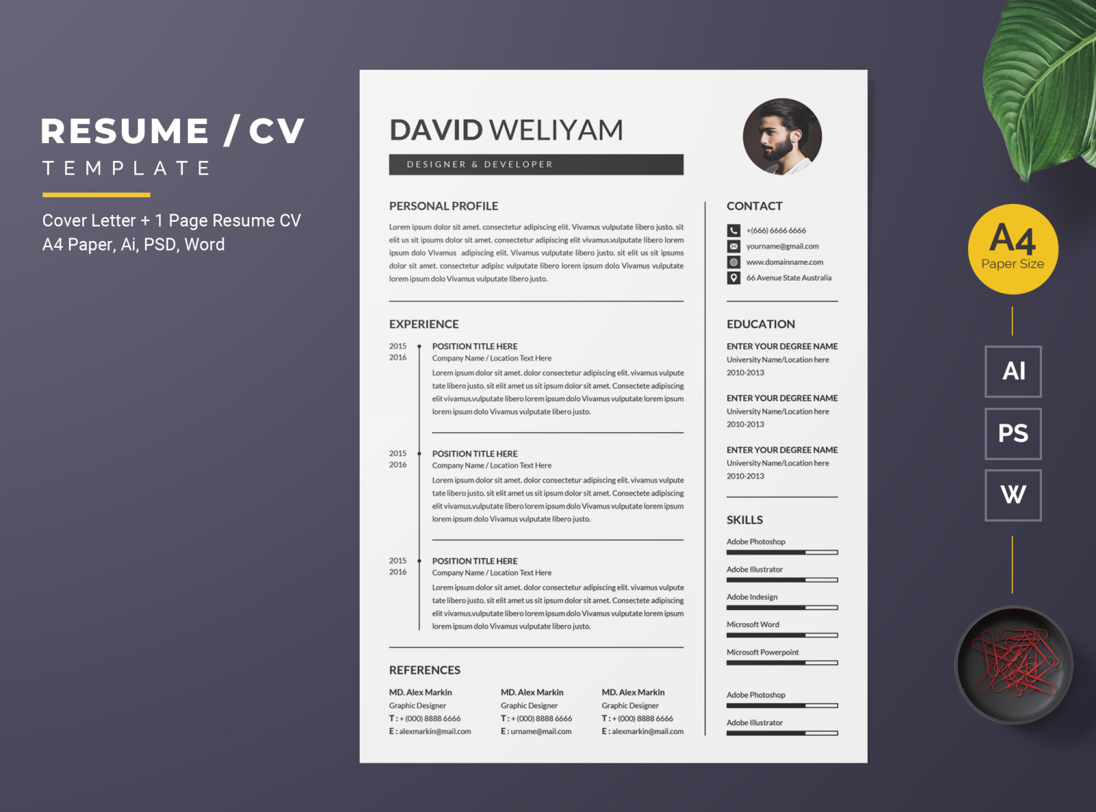 Modern Resume-08 by BdThemes on Dribbble