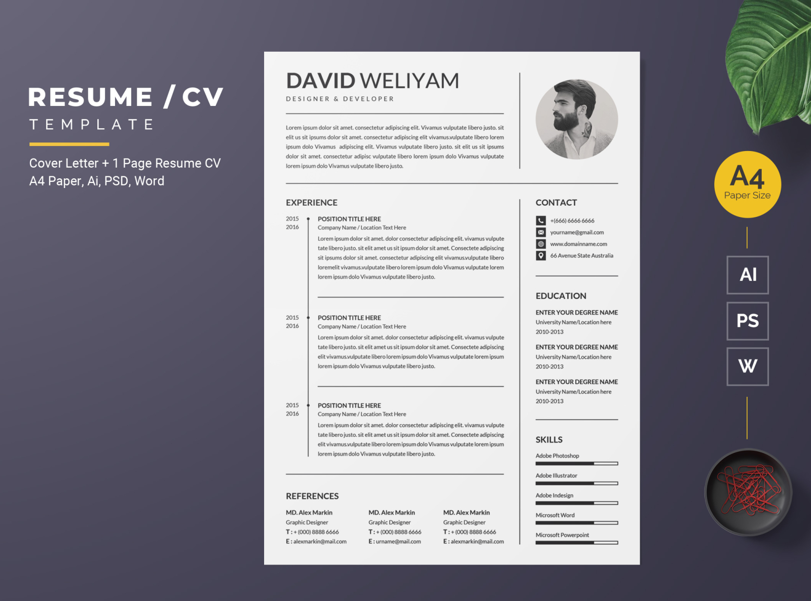 Modern Resume-10 by BdThemes on Dribbble