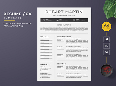 Modern Resume-11 cv modern design professional design resume