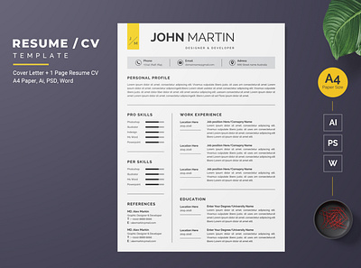 Modern Resume-13 cv modern design professional design resume