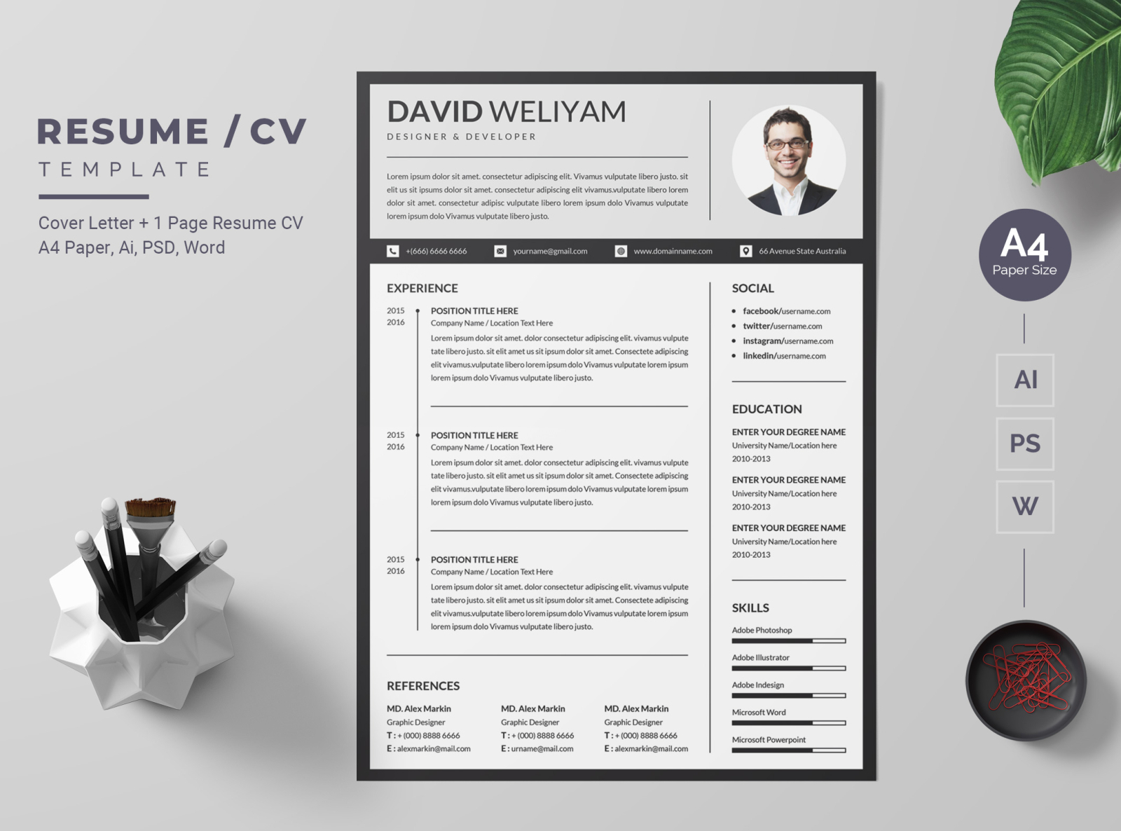 Modern Resume-14 by BdThemes on Dribbble