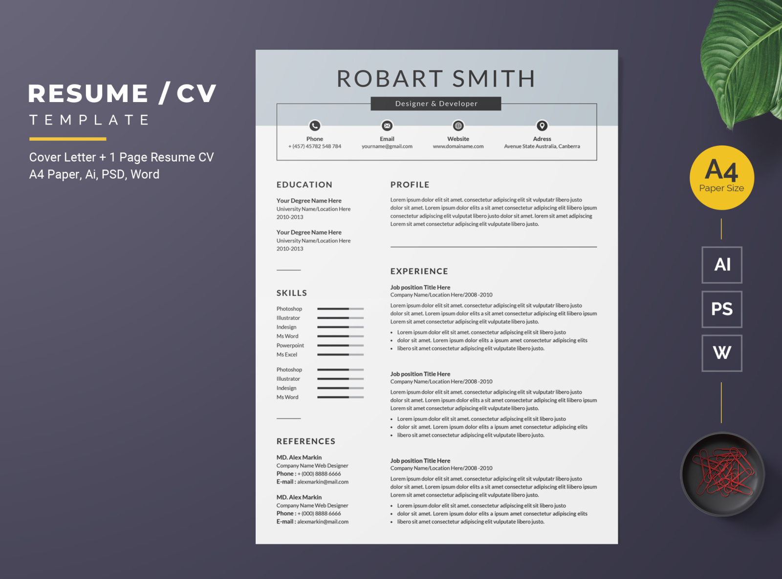 Modern Resume-19 by BdThemes on Dribbble