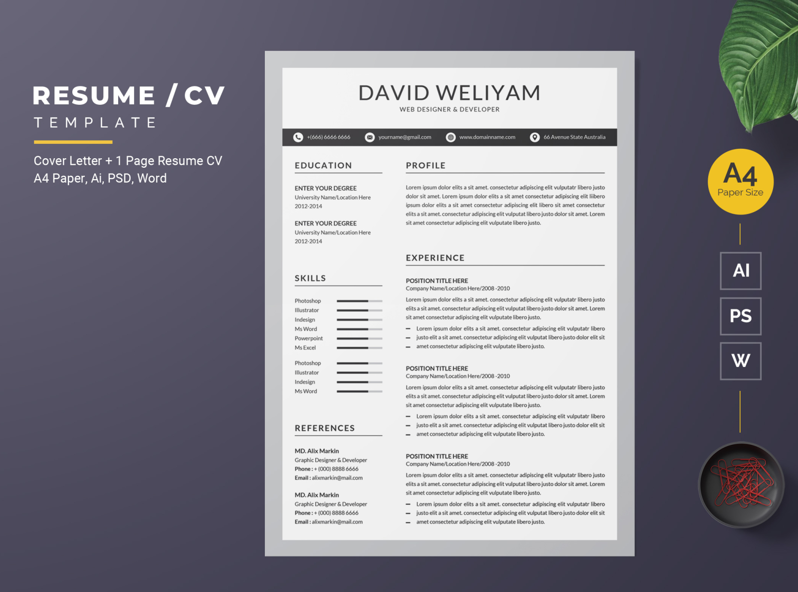 Modern Resume-20 by BdThemes on Dribbble