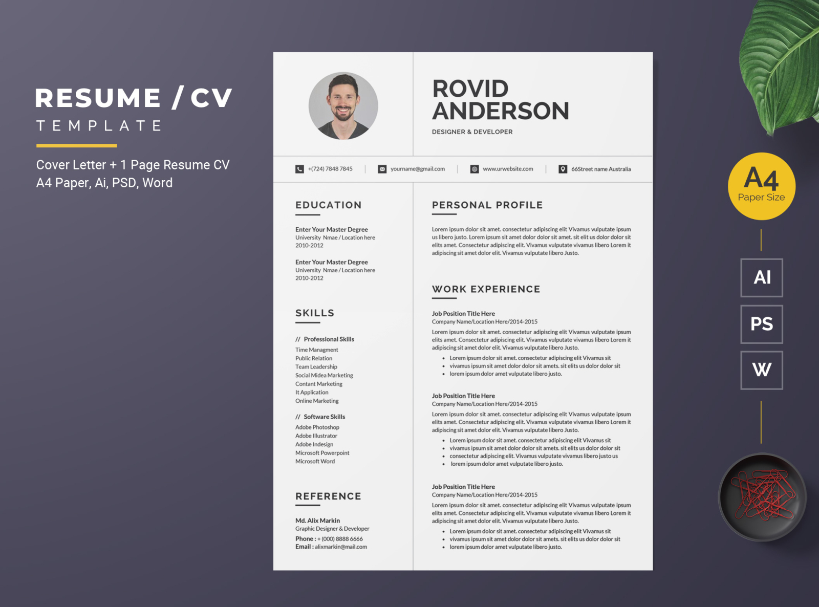 Modern Resume-29 by BdThemes on Dribbble