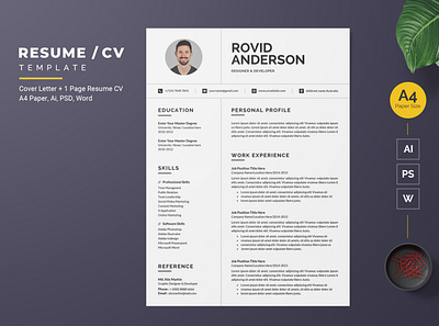 Modern Resume-29 cv flat design modern design professional design resume