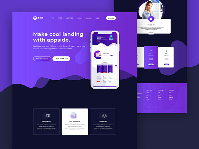 App landing page with element pack pro