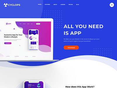 cyclops - an app landing page. by BdThemes on Dribbble