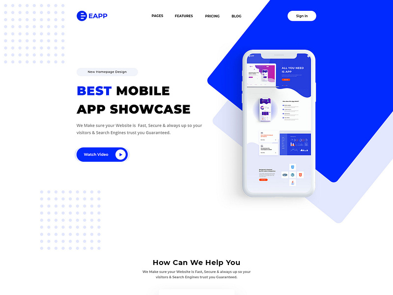 Eapp - Modern looking app landing page by BdThemes on Dribbble