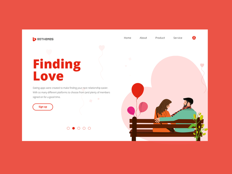 Finding Love website template flat design hand crafted illustration modern design