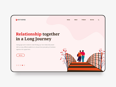 Valentines day inspired landing page. flat design modern design valentine day webdesign