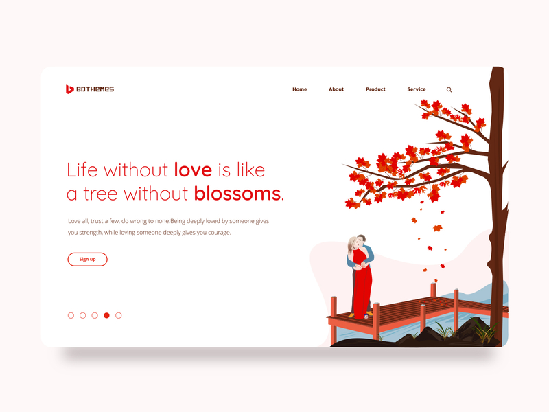 Free illustrator templates- River with Love flat design illustration modern design web template