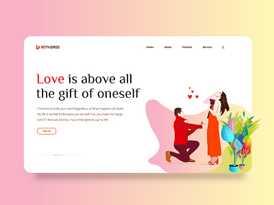 Free template- Proposal Love flat design illustration web design
