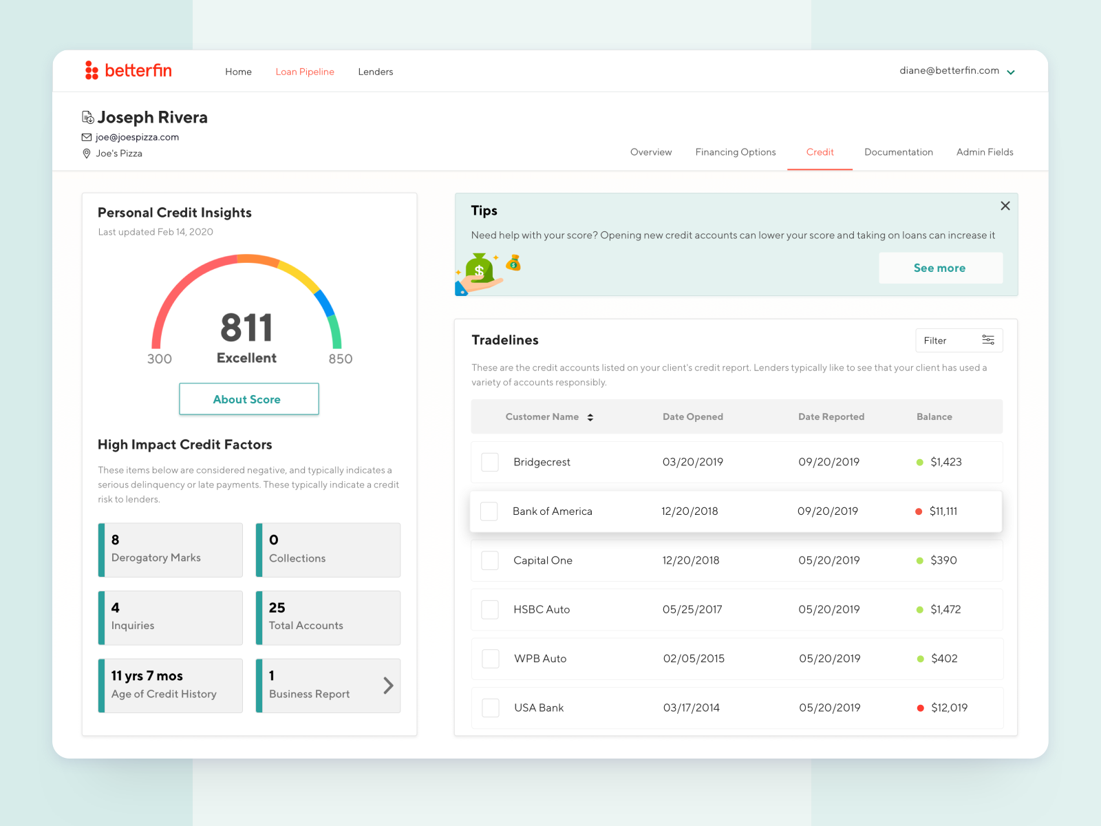 Credit Report by Diane Korongy on Dribbble