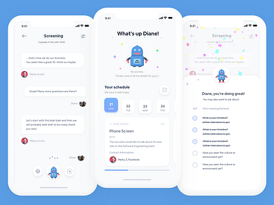 Interview Chatbot app design ui ux