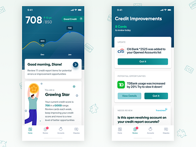 Credit Repair accounts banking concept credit credit card design finance finance app finances financial fintech fintech app gamified mobile app ui uidesign ux