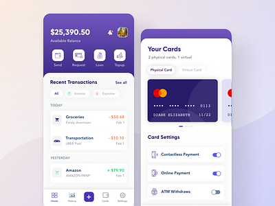 Money Management App banking budget design finance finance app fintech fintech app flat design free freebie freebies mobile money money app spend ui ux wallet wallet app