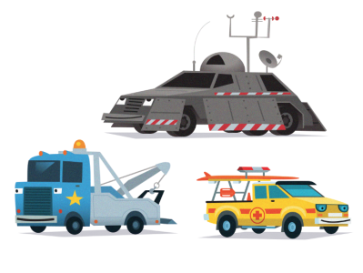 101 Trucks illustration kids book trucks vector