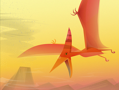The Pteranodon from "101 Dinosaurs" dinosaurs illustration kids book vector