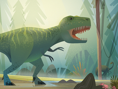 Detail from an upcoming book on Palaeontology dinosaurs illustration kids book vector