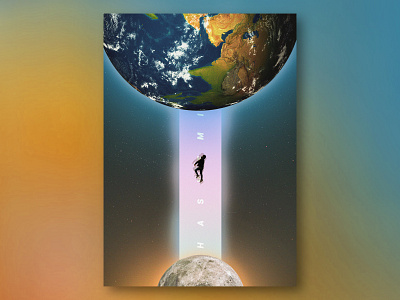 Moon to Earth Poster Design abstract artwork design flyer gradient graphic design manipulation moon photoshop poster poster a day poster art poster collection poster design surealism surreal surreal art surrealism surrealist surrealistic