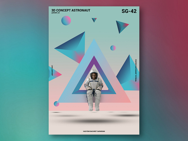 3D Concept Astronauts Poster Design by ER Art on Dribbble