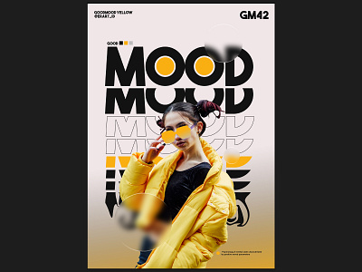 Typography GoodMood Yellow Poster Design