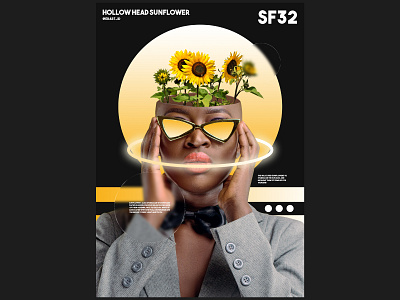 Hollow Head Sunflower Poster abstract design gradient hollow head manipulating manipulation manipulations photoshop poster poster a day poster art poster collection poster design poster photoshop sliced slicedhead sunflower sunflowers surreal surrealism