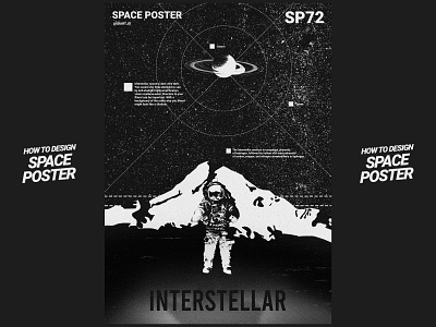 Black and White Threshold Space Poster