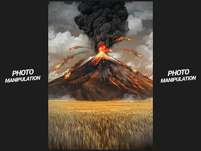 Volcano SkyFire Photo Manipulation composite compositing design eruption illustration manipulation mountain photo editing photo manipulation photoshop poster poster a day poster art poster collection poster design volcano