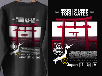 Streetwear Clothing Design "Torii Gates" cloth clothing design gate japan japanese photoshop poster poster a day poster art poster collection poster design shirt design streetwear sweater torii gates tshirt