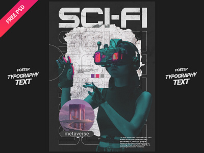 Typography Sci-fi Metaverse Concept 3d concept design graphic design illustration metaverse metaverse 3d photoshop poster poster a day poster art poster collection poster concept poster design poster sci fi sci fi science scifi typography