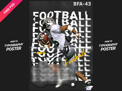 Football Typography Poster Design design free free psd illustration photoshop poster poster a day poster art poster collection poster design psd file psd free text effect typo typography typography poster