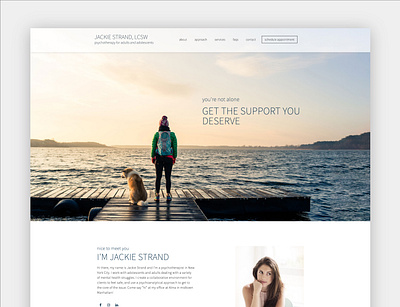 Jackie Strand Therapy Website design elementor family help landing page single page support therapy website wordpress