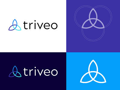Triveo Logo Design branding geometric logo logo design tri triquetra
