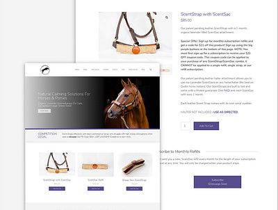 HorseScents Website Design barn calm clean ecommerce ecommerce design equine farm horse horseback lavender modern simple stable startup web design website